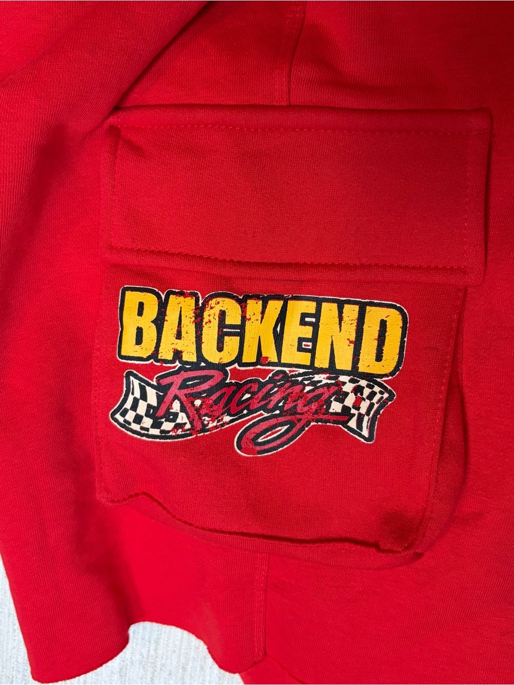 Backend Original Red Racing Team Athletic Cargo Shorts for Men - Picture 6 of 11